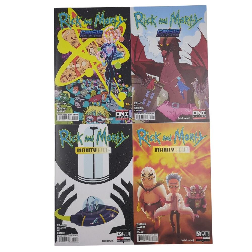 Rick and Morty Comic Lot of 4 Issues Crisis on C-137 Infinity Hour Oni Press New